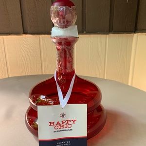Happy Chic Red Glass Decanter 6 1/2”W x 10”H